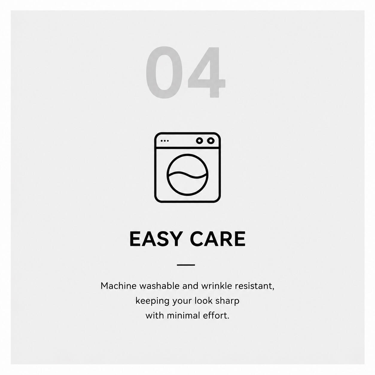 Machine washable wrinkle resistant suit for easy everyday care